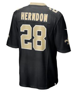 Alternative view of Tre Herndon New Orleans Saints Nike  Game Jersey -  Black