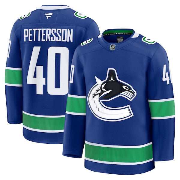 Elias Pettersson Vancouver Canucks Home Premium Jersey - Blue/Black - Image 2