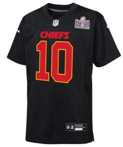 Alternative view of Isiah Pacheco Kansas City Chiefs Nike Youth Super Bowl LVIII Patch Carbon Fashion Game Jersey - Black