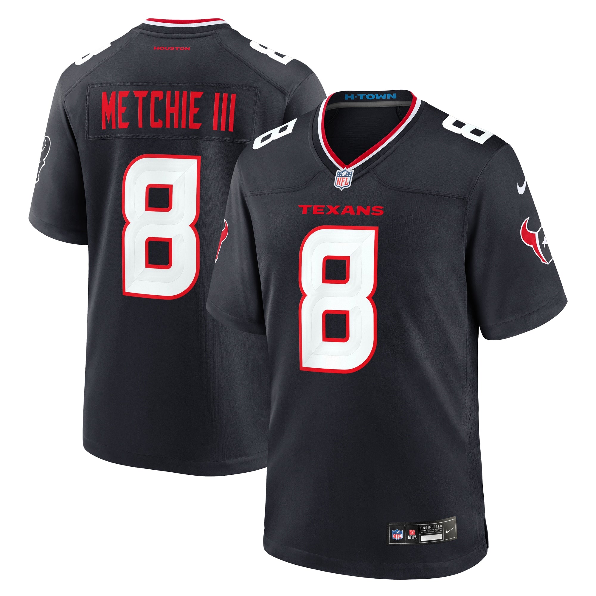 John Metchie III Houston Texans Nike Alternate Game Jersey - Red/White/Navy - Image 4