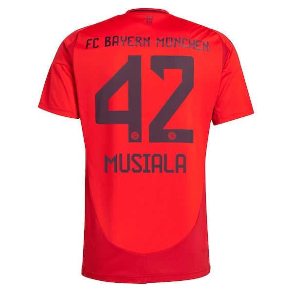 Jamal Musiala Bayern Munich adidas 2024/25 Home Replica Player Jersey - Red - Image 4