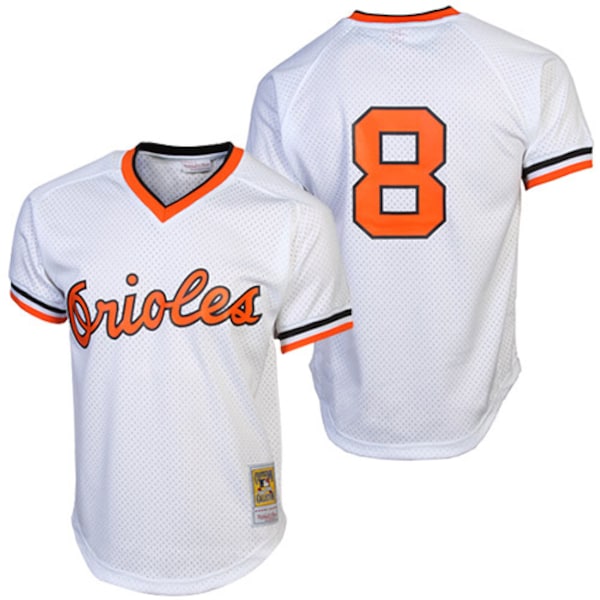 Cal Ripken Jr. Baltimore Orioles 1985 Authentic Cooperstown Collection Mesh Batting Practice Jersey - White - Image 8