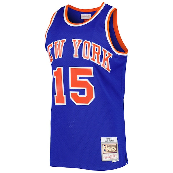 Earl Monroe New York Knicks 2001/02 Hardwood Classics Swingman Jersey - Blue - Image 2