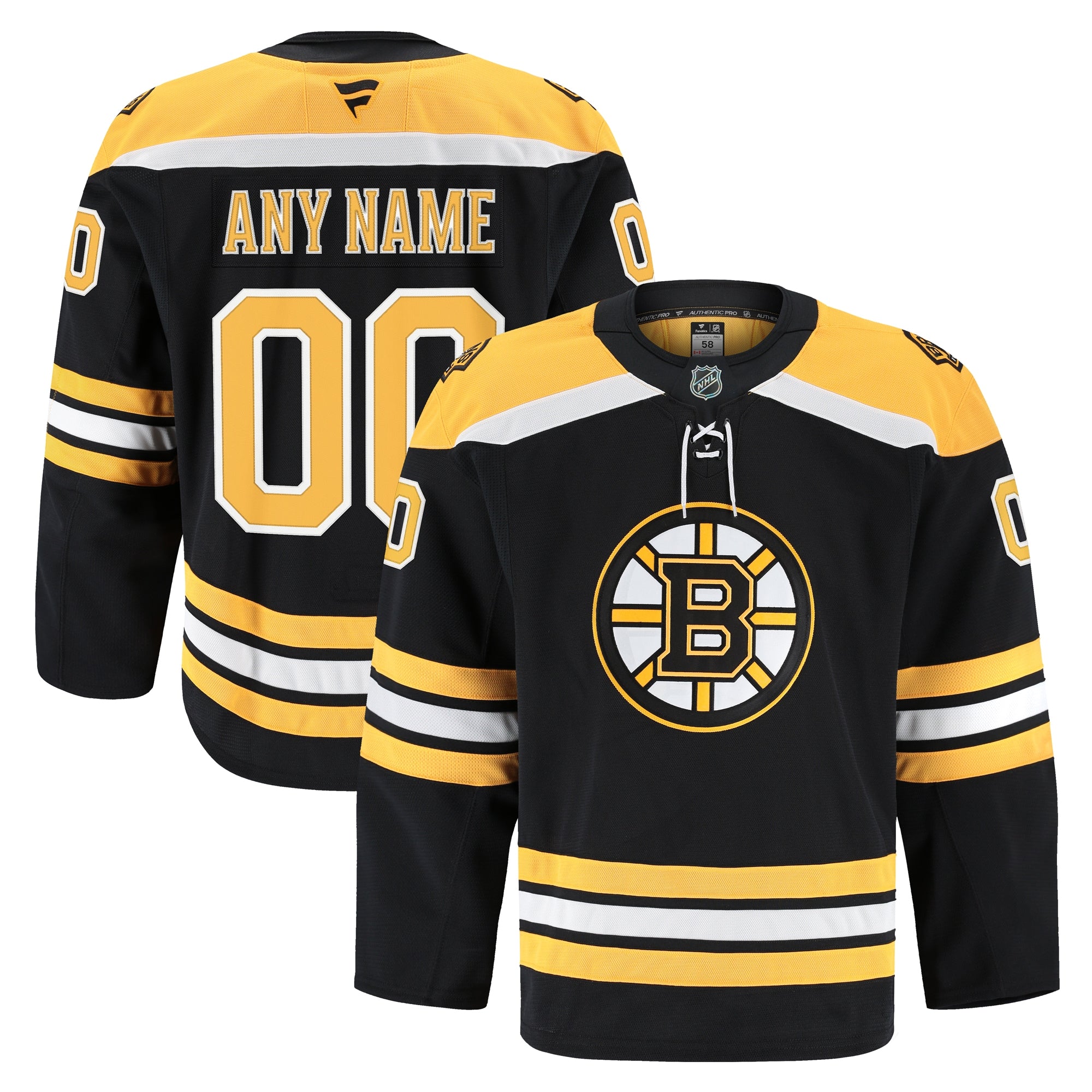 Boston Bruins Away Authentic Pro Custom Jersey - White/Black - Image 6