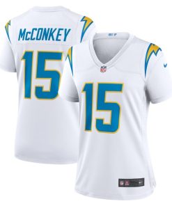 Alternative view of Ladd McConkey Los Angeles Chargers Nike Women's Game Jersey -  White/Navy/Royal