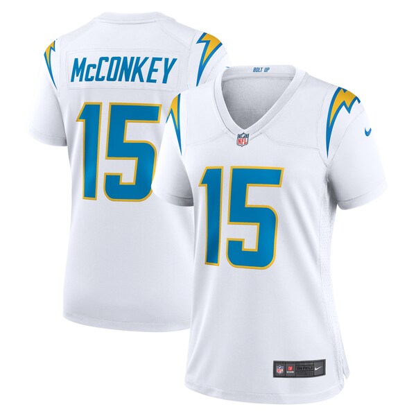 Ladd McConkey Los Angeles Chargers Nike Women's Game Jersey - White/Navy/Royal - Image 2