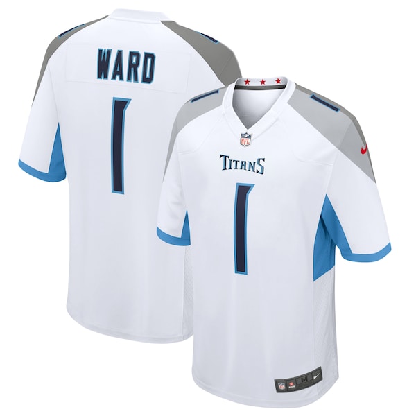 Cameron Ward Tennessee Titans Nike 2025 NFL Draft First Round Pick Game Jersey - White/Navy/Light Blue