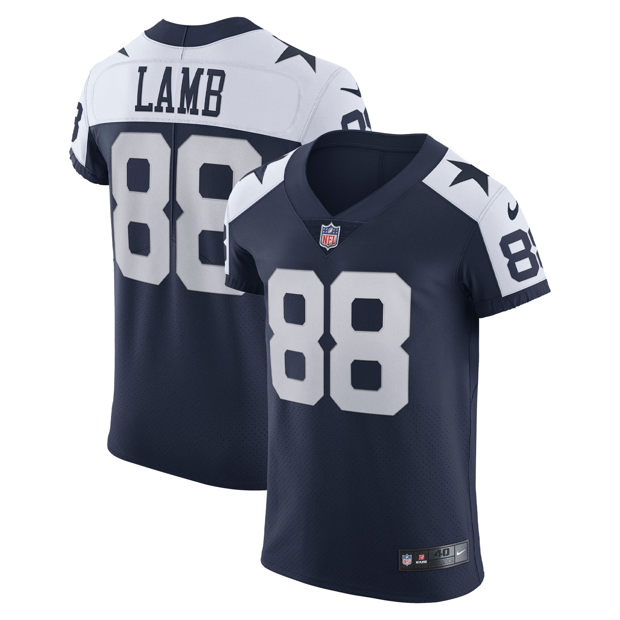 CeeDee Lamb Dallas Cowboys Nike Vapor Elite Jersey - White/Navy - Image 6