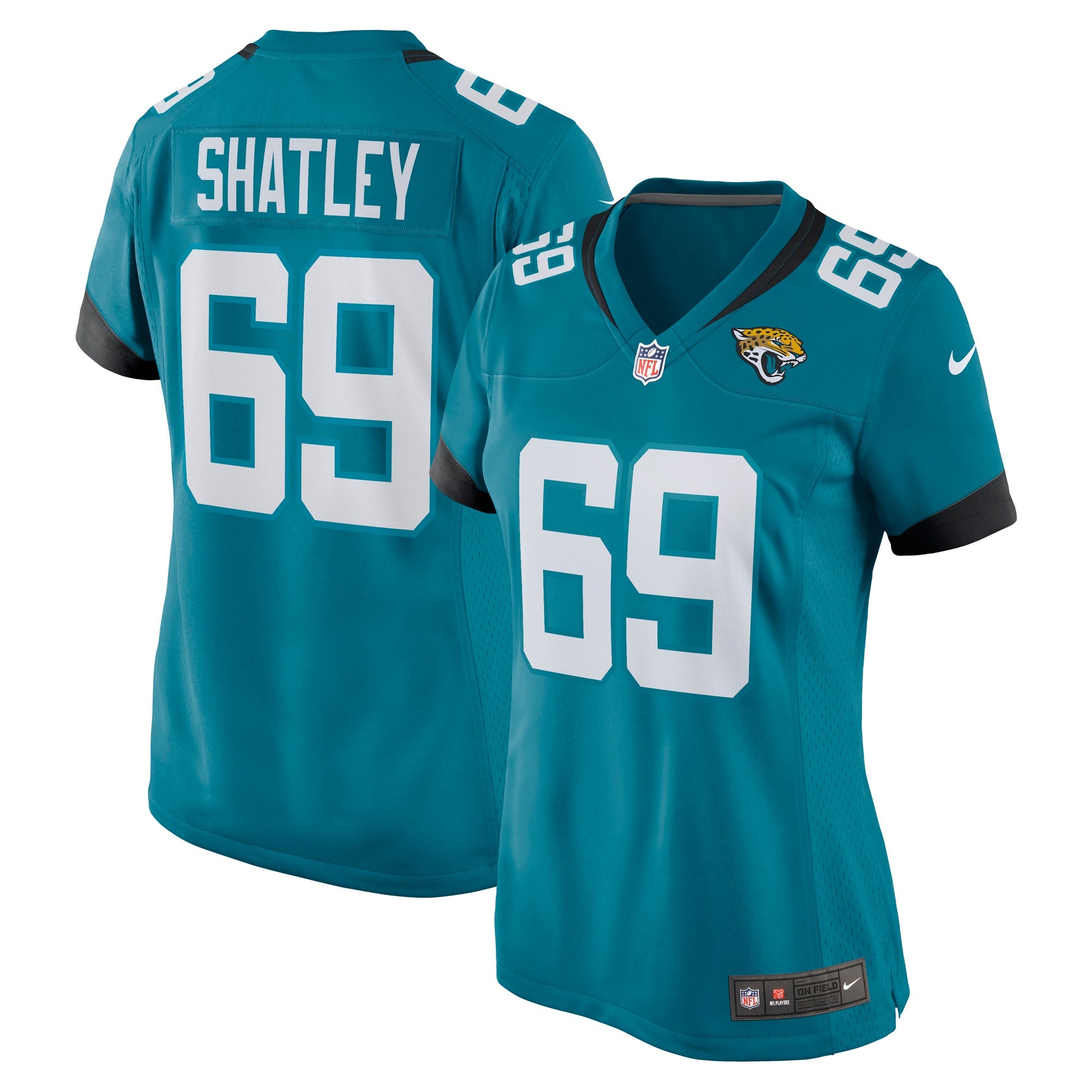 Tyler Shatley Jacksonville Jaguars Nike Women's Game Jersey - Black/Teal - Image 6