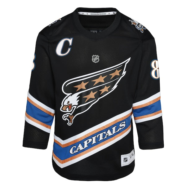 Alexander Ovechkin Washington Capitals Youth Alternate 50th Anniversary Replica Jersey - Black/Navy - Image 4