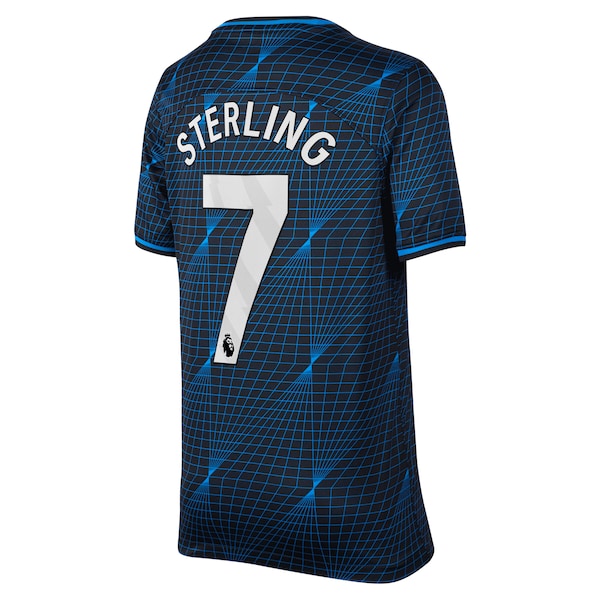 Raheem Sterling Chelsea Nike Youth 2023/24 Away Stadium Replica Player Jersey - Navy - Image 3