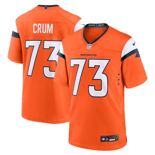 Frank Crum Denver Broncos Nike Team Game Jersey - Orange - Image 2