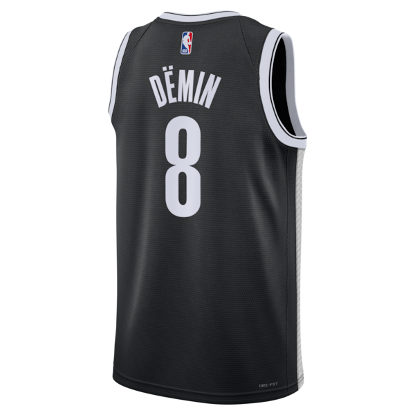 Egor D?min Brooklyn Nets Nike Unisex Swingman Jersey - Icon Edition - Black - Image 3