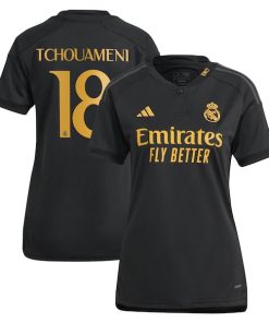 Aur¨¦lien Tchouam¨¦ni Los Merengues adidas Women's 2023/24 Third Replica Player Jersey - Black