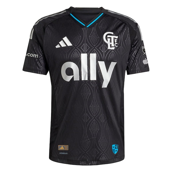 Charlotte FC adidas 2025 Fortress Kit Authentic Custom Jersey - Black - Image 2