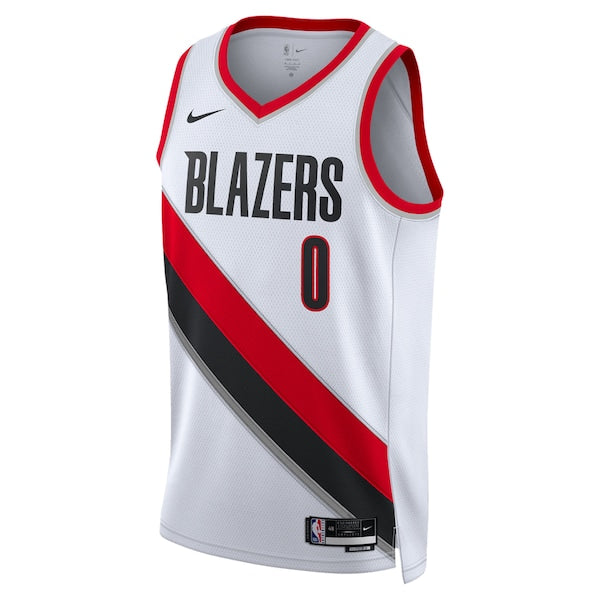 Damian Lillard Portland Trail Blazers Nike Unisex Swingman Jersey - Association Edition - White/Black - Image 3