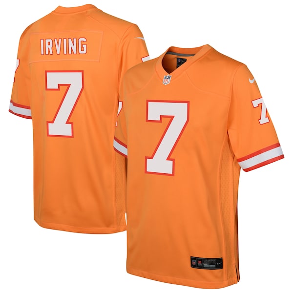 Bucky Irving Tampa Bay Buccaneers Nike Youth Alternate Game Jersey - Orange/Red - Image 2