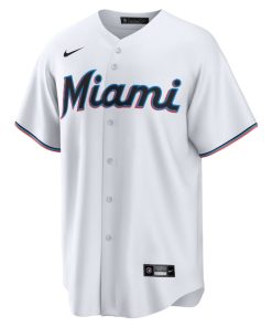 Alternative view of Liam Hicks Miami Marlins Nike Home Replica Jersey - White