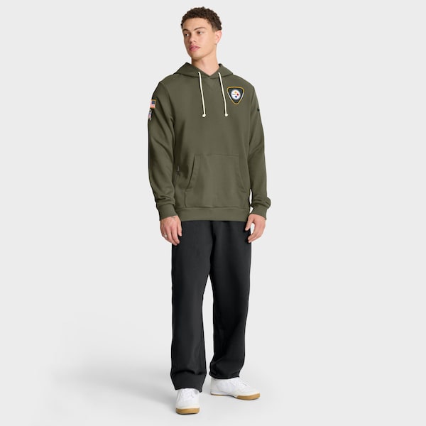 Pittsburgh Steelers Nike 2025 Salute to Service Sideline Standard Issue Dri-FIT Hoodie - Olive - Image 3
