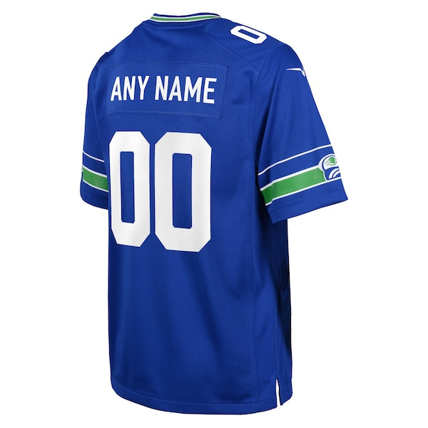 Seattle Seahawks Nike Youth Throwback Custom Jersey - Royal - Image 3