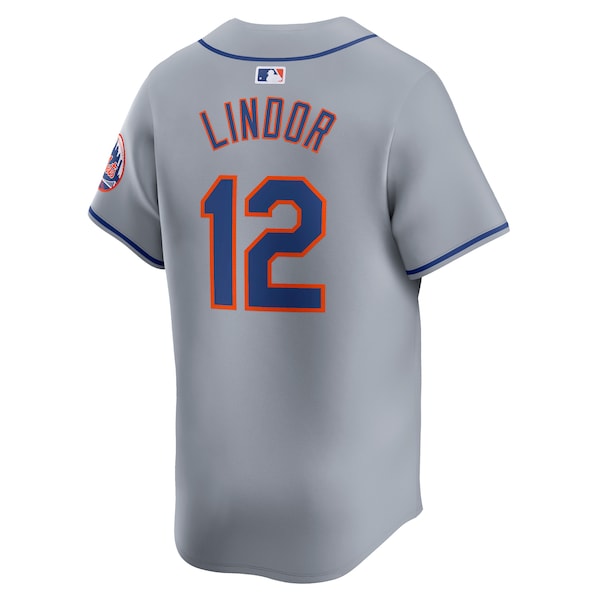 Francisco Lindor New York Mets Nike Away Limited Player Jersey - Gray/White - Image 4