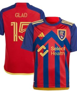 Justen Glad Real Salt Lake adidas Youth 2024 Peak Utah Replica Player Jersey?¨C Red