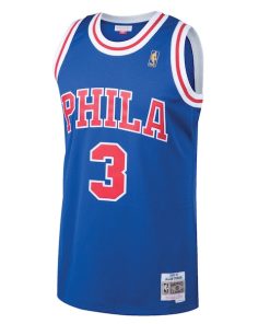 Alternative view of Allen Iverson Philadelphia 76ers 1996/97 Hardwood Classics Throwback Swingman Jersey - Royal