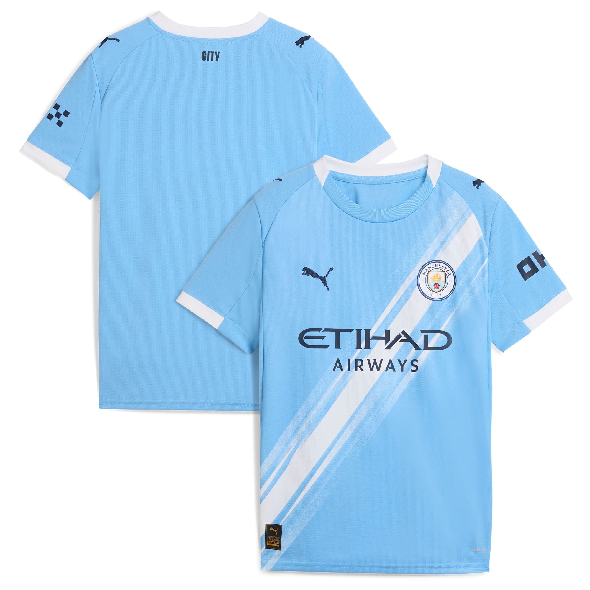 Manchester City Puma Youth 2025/26 Away Replica Jersey - Black/Green/Light Blue - Image 2