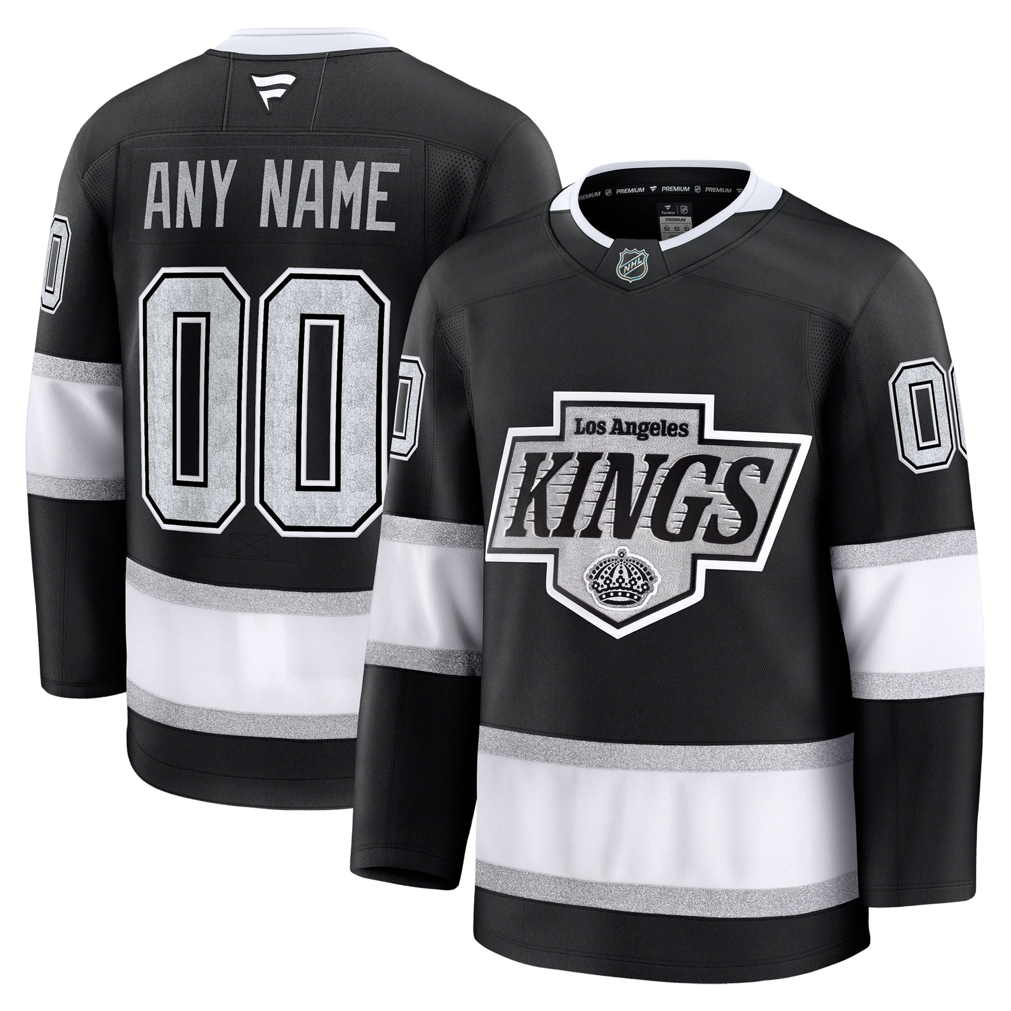 Los Angeles Kings Away Premium Custom Jersey - White/Black - Image 9
