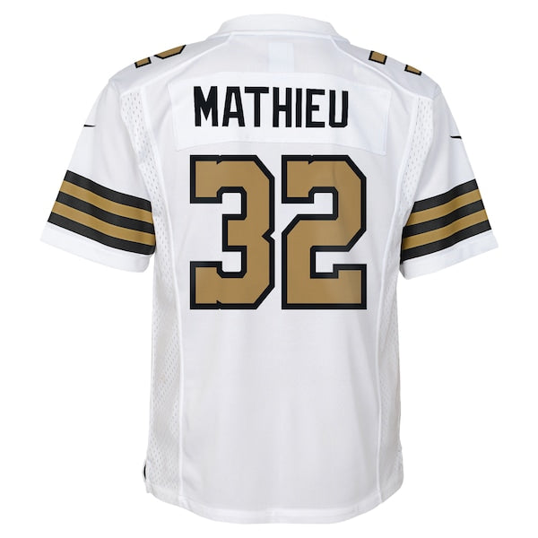 Tyrann Mathieu New Orleans Saints Nike Youth Game Jersey - White/Black - Image 4