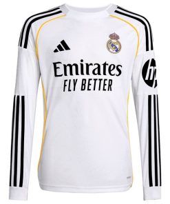 Alternative view of Los Merengues adidas Youth 2025/26 Home Replica Long Sleeve Jersey - White
