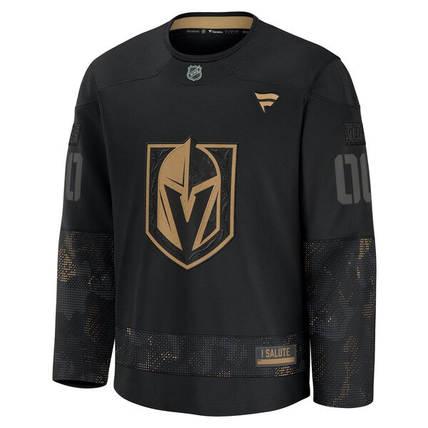 Vegas Golden Knights 2024 Military Appreciation Personalized Long Sleeve Practice Jersey - Black - Image 2