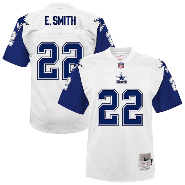 Emmitt Smith Dallas Cowboys Youth 1994 Alternate Legacy Jersey - White/Navy - Image 3