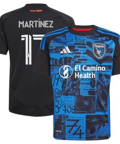 Josef Martinez San Jose Earthquakes adidas Youth 2025 Headliner Replica Player Jersey - Black