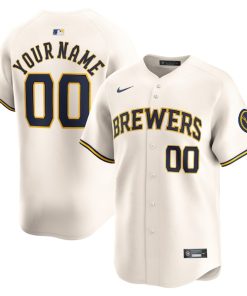 Milwaukee Brewers Nike Youth Home Limited Custom Jersey - Cream