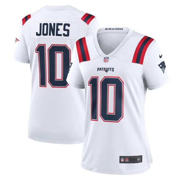 Mac Jones New England Patriots Nike Women's Player Jersey - White/Navy - Image 3