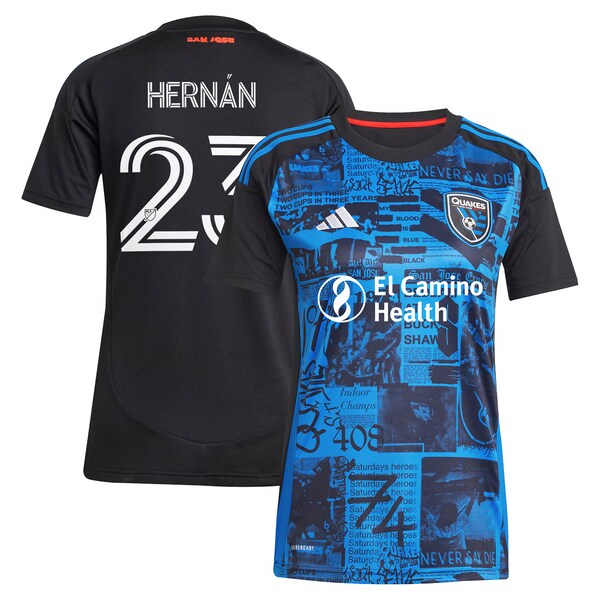 Hern¨¢n L¨®pez San Jose Earthquakes adidas Women's 2025 Headliner Replica Player Jersey - Black