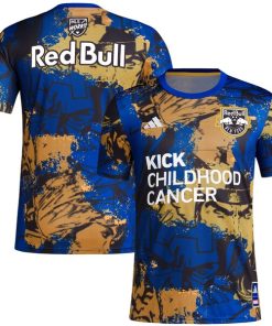 New York Red Bulls adidas 2024 MLS Works Kick Childhood Cancer x Marvel Pre-Match Top - Royal