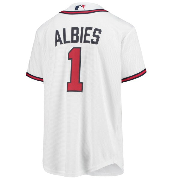 Ozzie Albies Atlanta Braves Nike Youth Alternate Replica Player Jersey - White - Image 3