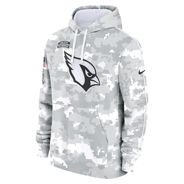 Arizona Cardinals Nike 2024 Salute to Service Club Fleece Pullover Hoodie - Arctic Camo - Image 2