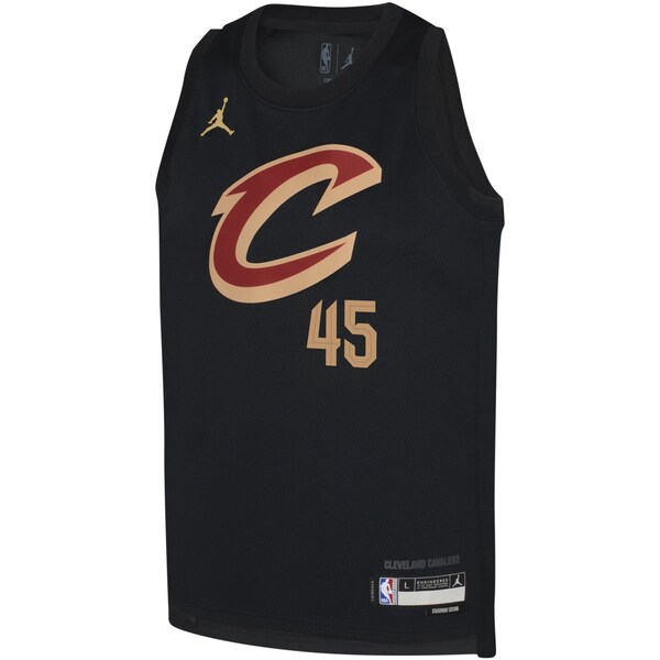 Donovan Mitchell Cleveland Cavaliers Jordan Brand Youth Swingman Jersey - Statement - Black - Image 2