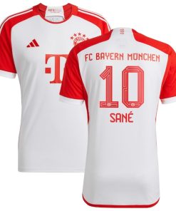 Leroy San¨¦ Bayern Munich adidas 2023/24 Home Replica Jersey - White