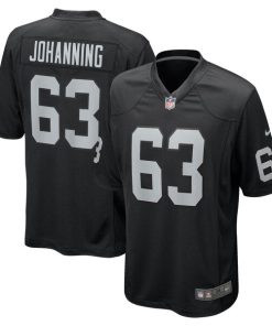 Alternative view of Jake Johanning Las Vegas Raiders Nike Team Game Jersey -  Black