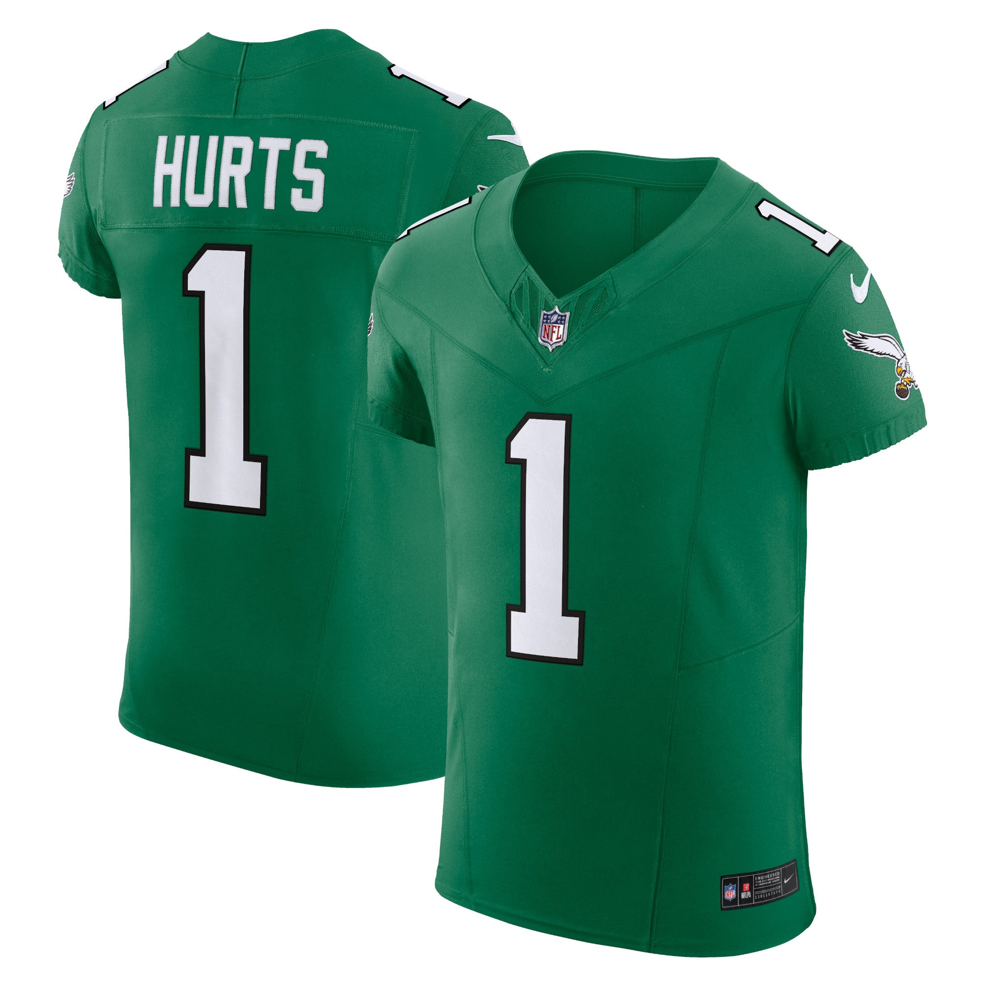 Jalen Hurts Philadelphia Eagles Nike Alternate Vapor F.U.S.E. Elite Jersey - Black/Green/Kelly Green - Image 6