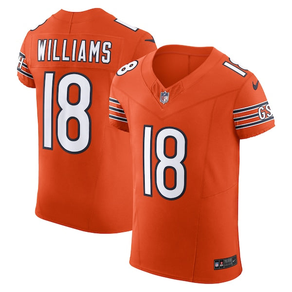 Caleb Williams Chicago Bears Nike Alternate Vapor F.U.S.E. Elite Jersey - Orange/Navy - Image 2
