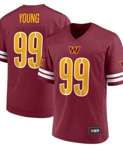 Men's Chase Young Burgundy Washington Commanders Replica Player Jersey