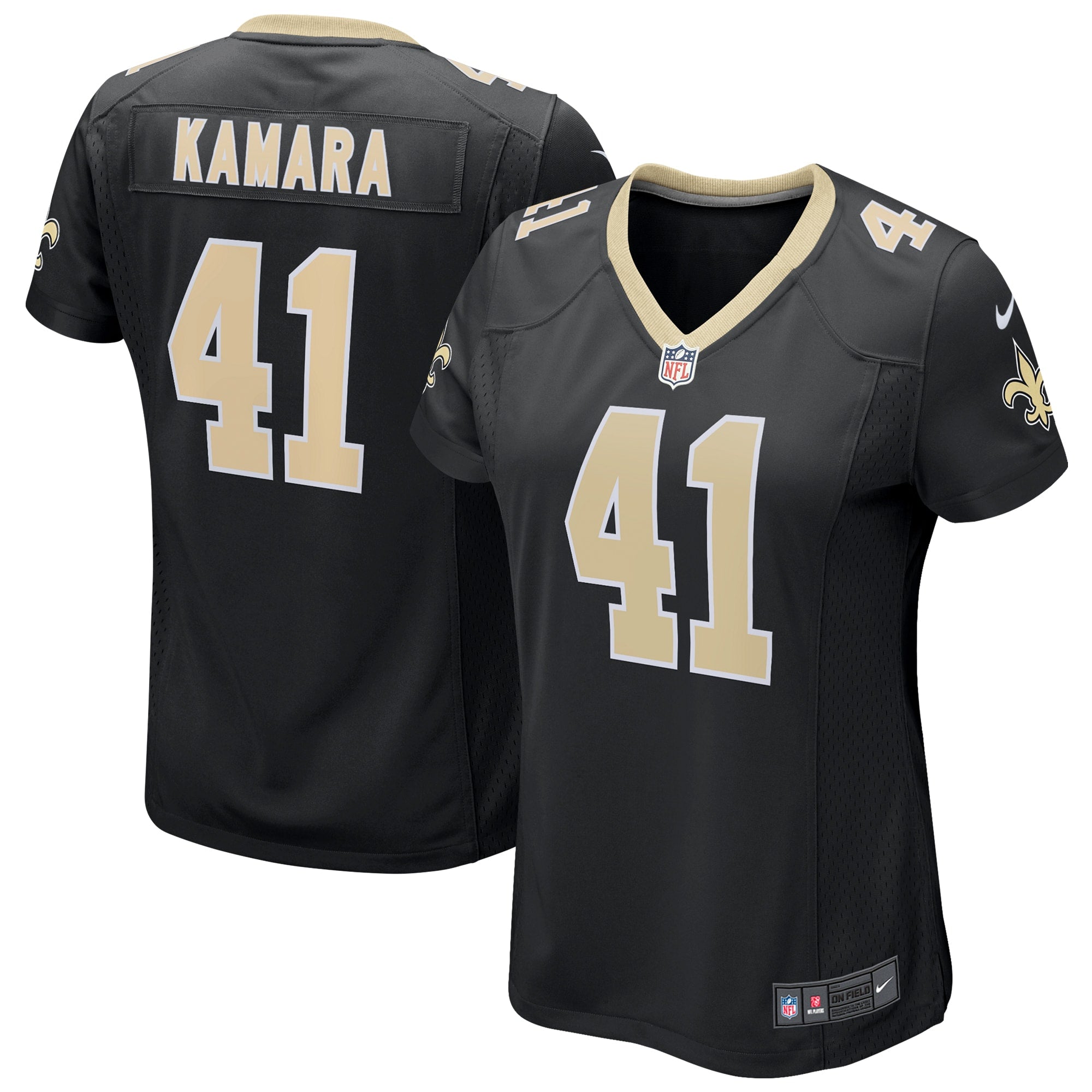 Alvin Kamara New Orleans Saints Nike Women's Gameday Golds Alternate Game Player Jersey - Gold/Black/White - Image 5