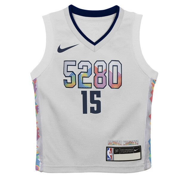 Nikola Jokic Denver Nuggets Nike Preschool 2024/25 Swingman Player Jersey - City Edition - White - Image 2
