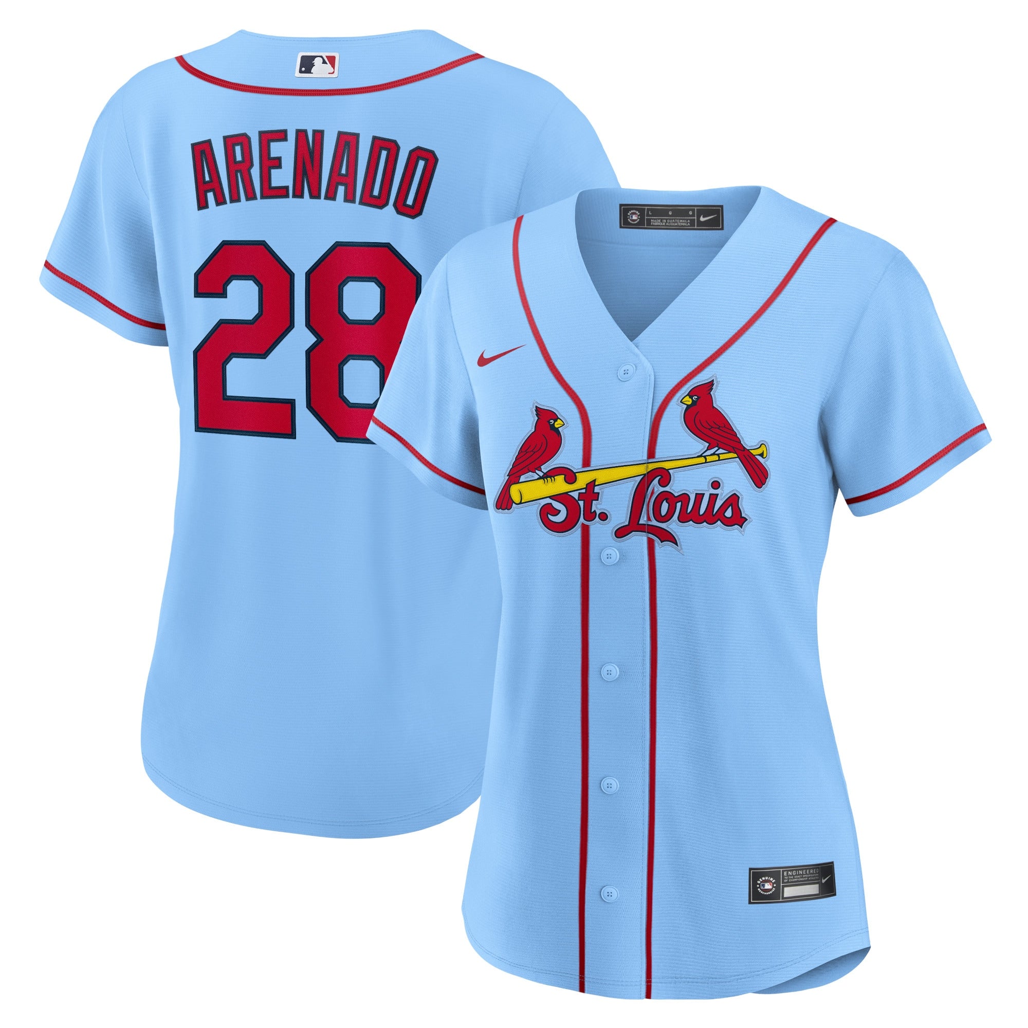 Nolan Arenado St. Louis Cardinals Nike Women's Home Replica Jersey - White/Light Blue/Cream - Image 7