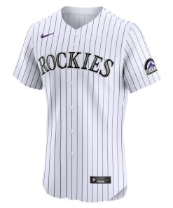 Alternative view of Colorado Rockies Nike Home Elite Jersey - White